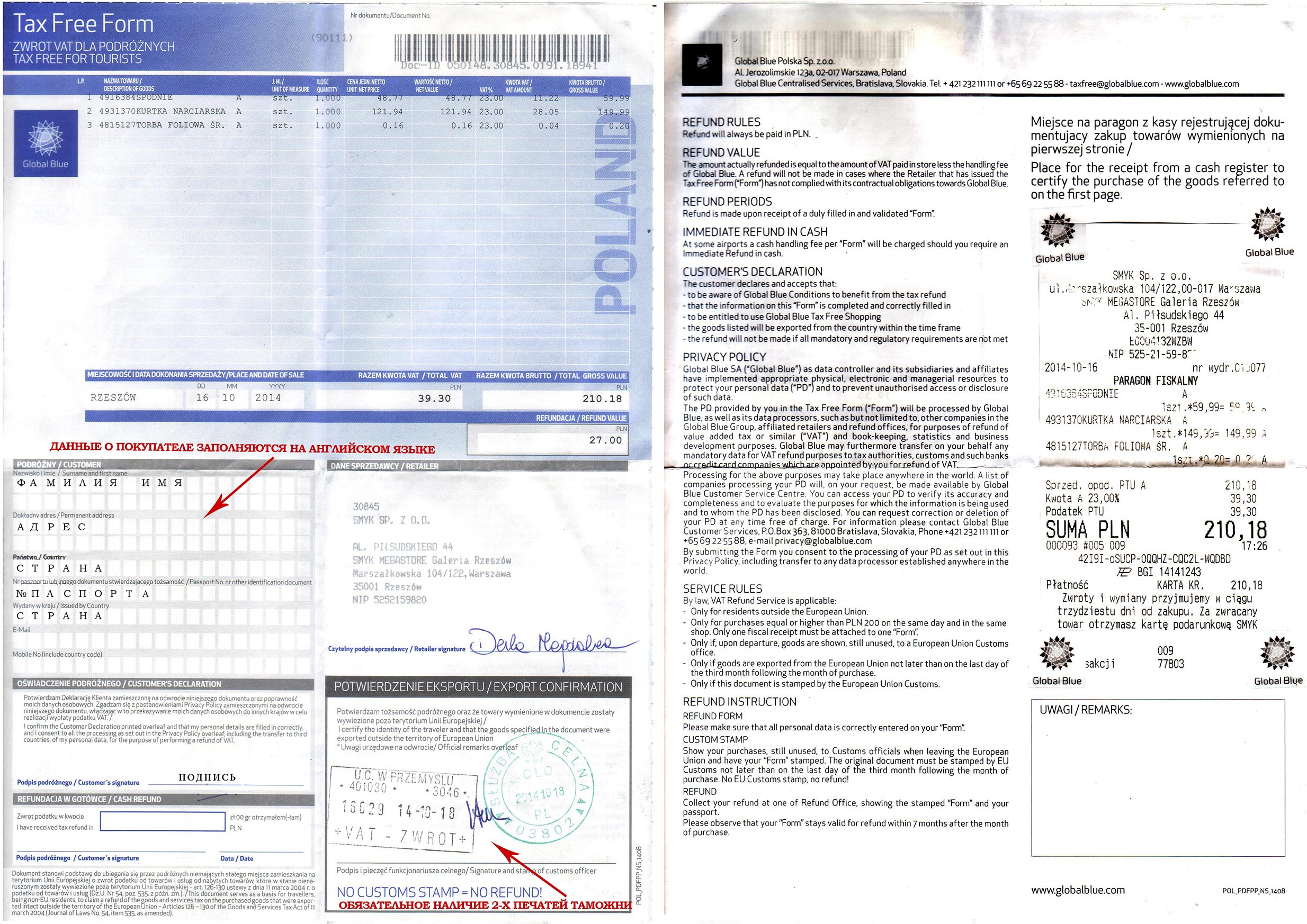 Tax Free в Польше